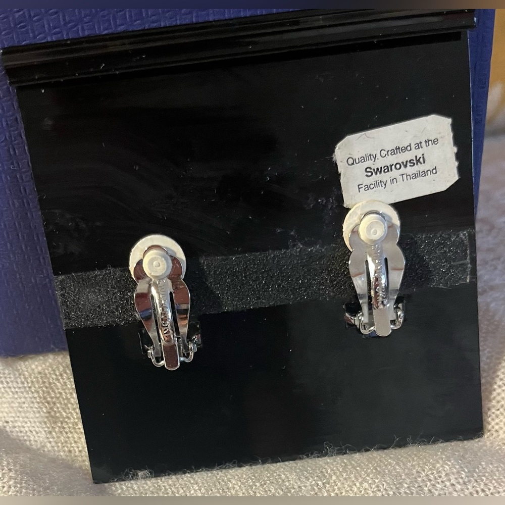 Swarovski Silver Crystal Pavé Clip-On Earrings - Picture 8 of 8